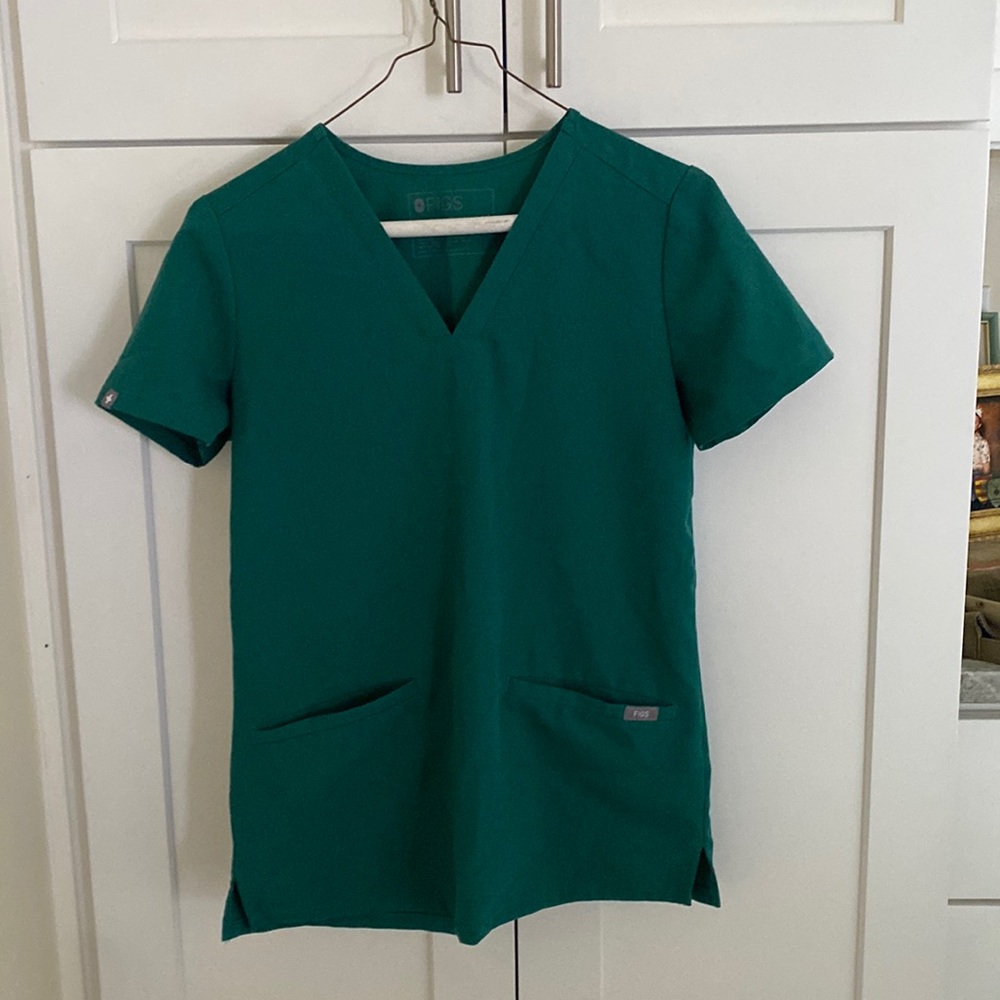 Figs Hunter Green Top